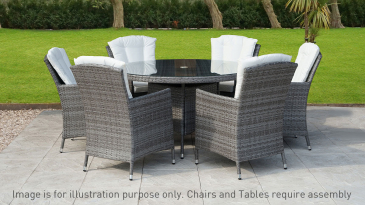 Harts - Premium 6 Seat Round Rattan Dining Set