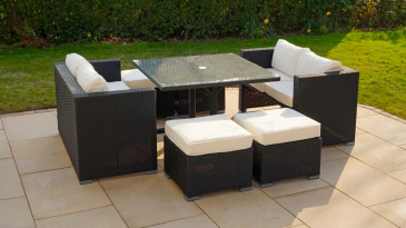 Harts - Premium 8 Seat Sofa Cube Dining Set - Black