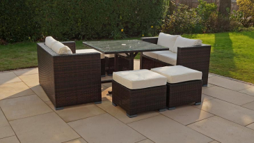 Harts - Premium 8 Seat Sofa Cube Dining Set - Brown