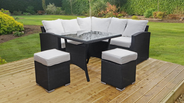 Harts - Premium Sofa Dining Set with Square Table in Black