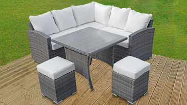 Harts - Premium Sofa Dining Set with Square Table in Grey