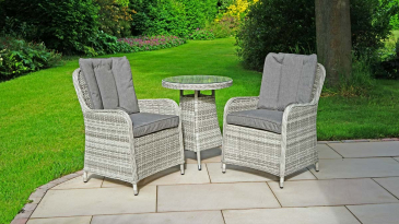 Liv Outdoors - Windsor Rattan 3 Piece Bistro Set - 2 Chairs & Table