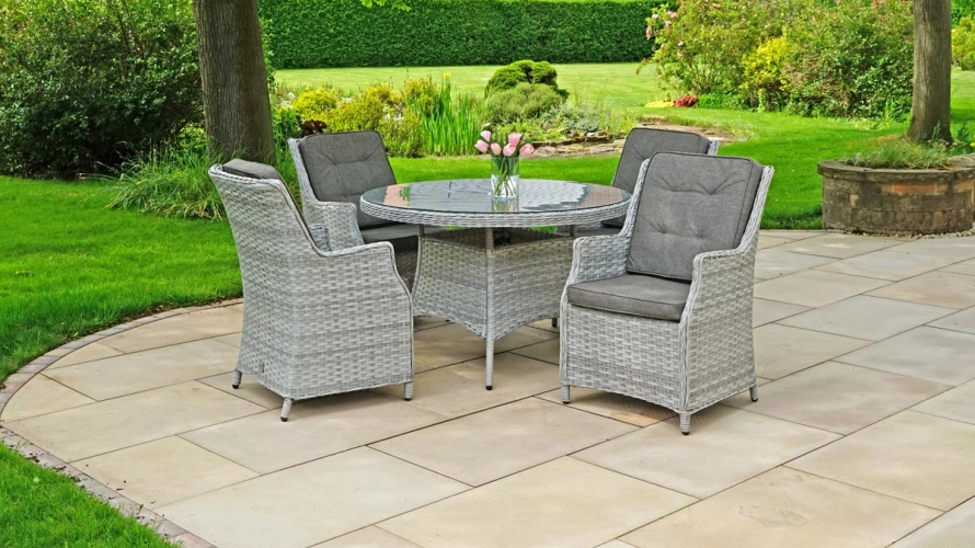 Liv Outdoors Heritage Seat Round Rattan Dining Set