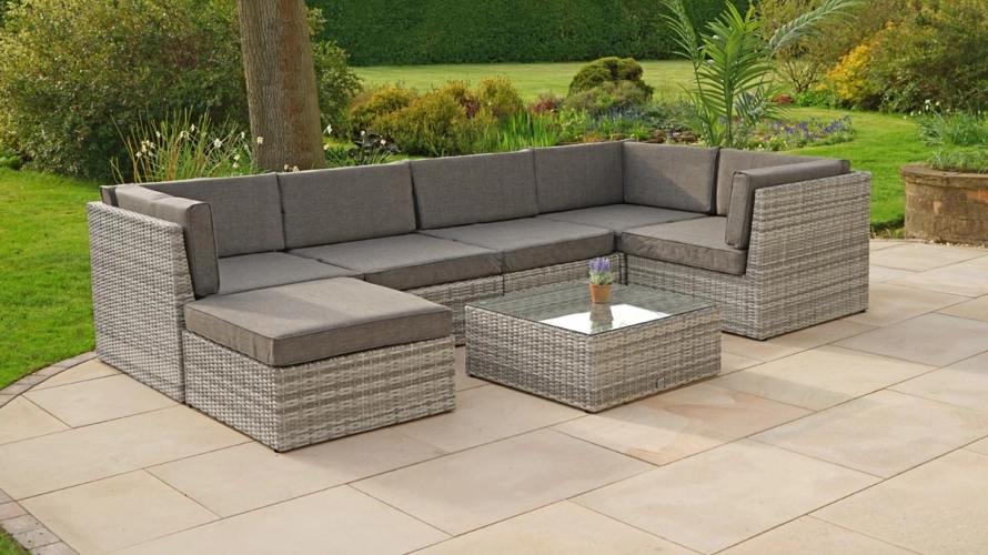 Modular Rattan Sofa (320cm x 170cm) with Table Harts Furniture